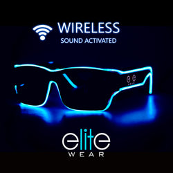 Light Up Glasses Wireless - Aqua Wayfarer