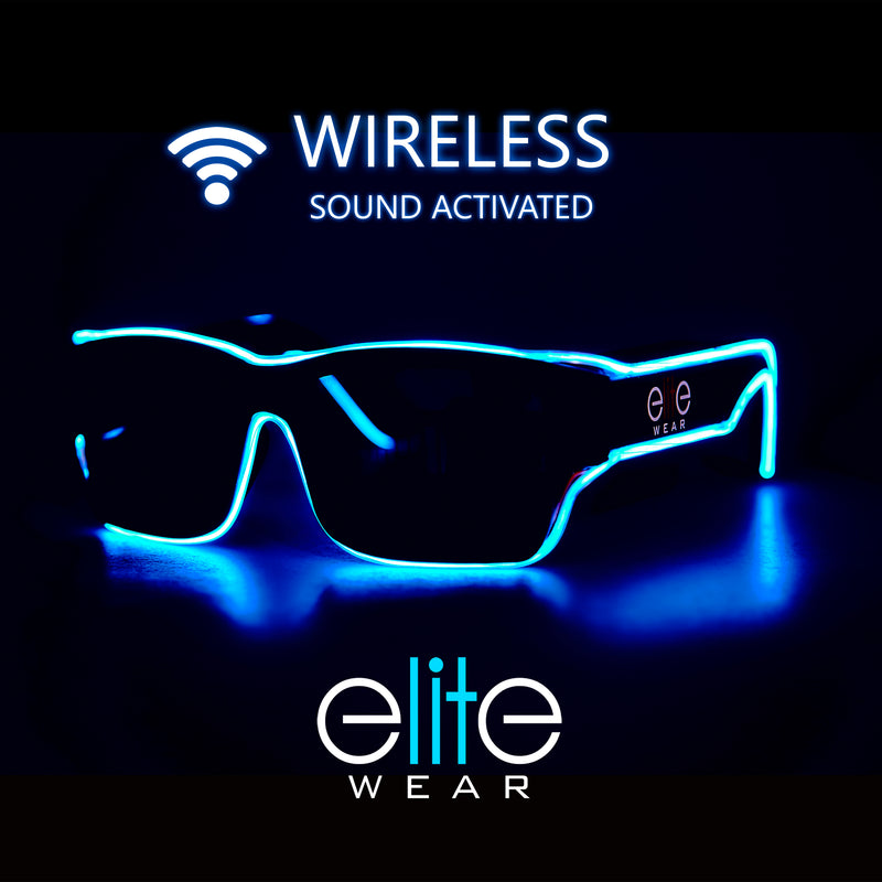 Light Up Glasses Wireless - Aqua Wayfarer