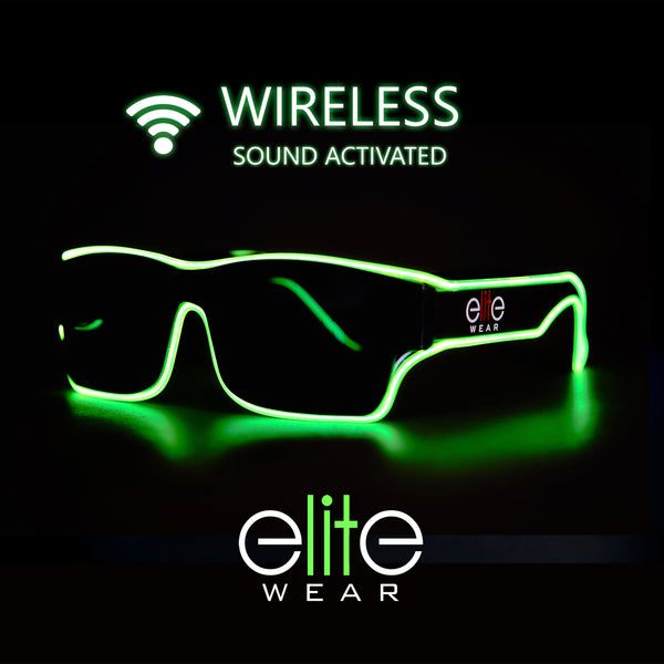 Light Up Glasses Wireless - Lime Wayfarer