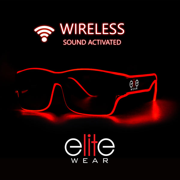 Light Up Glasses Wireless - Red Wayfarer