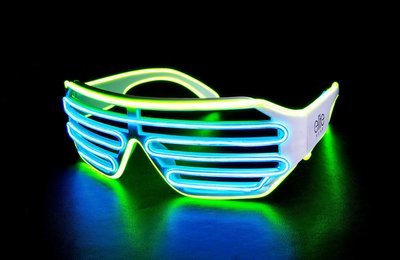 Shutter Shades Wired Light Up Glasses - Lime | Blue