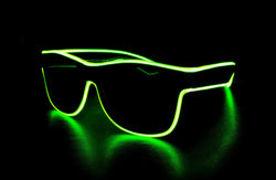 Light Up Glasses Wired - Lime Wayfarer