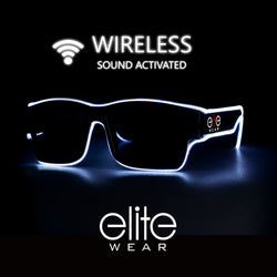 Light Up Glasses Wireless - White Wayfarer